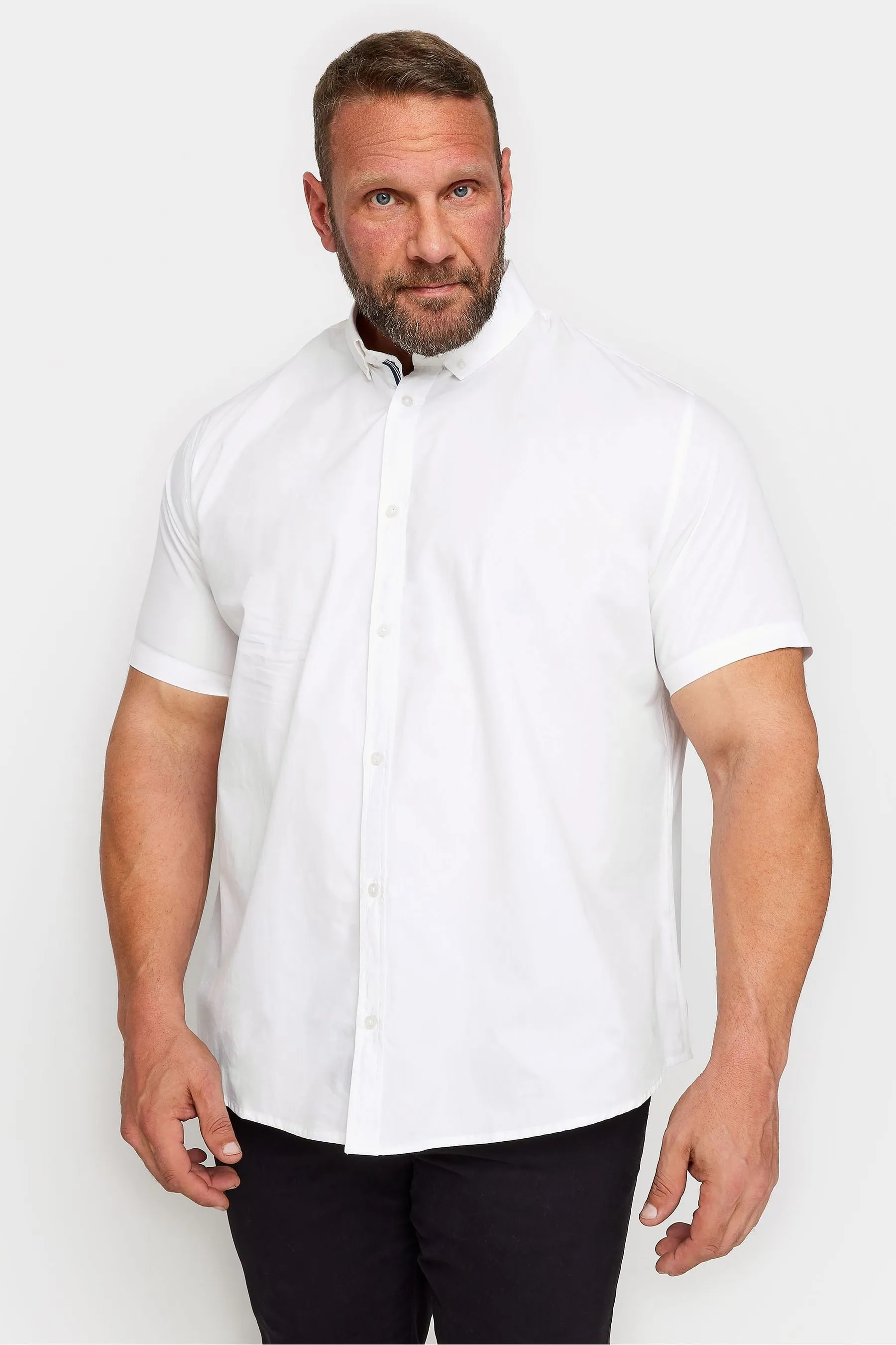 BadRhino Big & Tall Maniche corte  100% Camicia Popeline di Cotone    